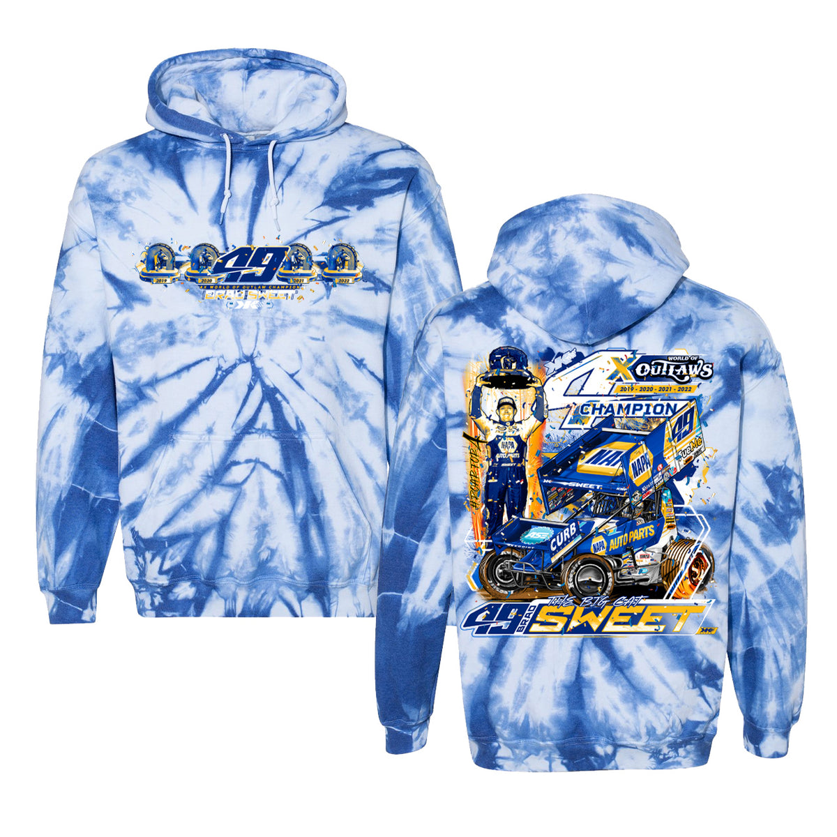 Brad Sweet Roar for Four Champion Design Hoodie - Royal Tie Dye